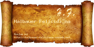 Halbauer Feliciána névjegykártya